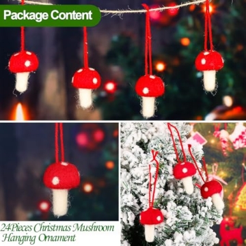 Adorable Mushroom Felt Decorations for Christmas Trees