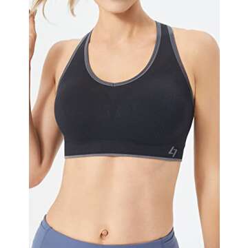 FITTIN Sports Bras for Women Padded: Seamless Cross Back Bras 4 Pack for Workout Yoga