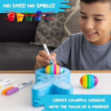 The Eggmazing Egg Decorator with 6 Quick Drying Markers