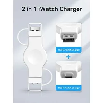 NEWDERY Portable Charger for Apple Watch Wireless Charger for iWatch with USB-A & USB-C Fast Chargin...