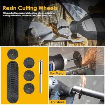 Cutting Wheel Set Compatible with Plastic 44pcs for Rotary Tool, HSS Circular Saw Blades 6pcs, Resin Cutting Discs 20pcs, 545 Diamond Cutting Wheels 10psc with 2 Screwdrivers
