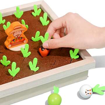 CAPT.GOOSE Vegetable Memory Game – Fun and Interactive Kids Wooden Toys-Learning Toys for 3 Year Olds – Carrot Matching Game for Boys and Girls –Educational Montessori Kids Games