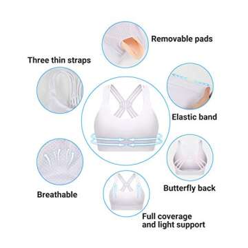 RUNNING GIRL Strappy Sports Bra for Women - Light Support