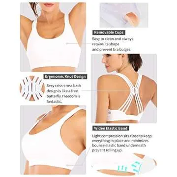 RUNNING GIRL Strappy Sports Bra for Women - Light Support