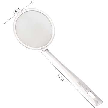 MyLifeUNIT Japanese Hot Pot Skimmer, Stainless Steel Mesh Food Strainer Foam and Grease Fishing Spoon 2.16 X 3.93 X 10.86 inches