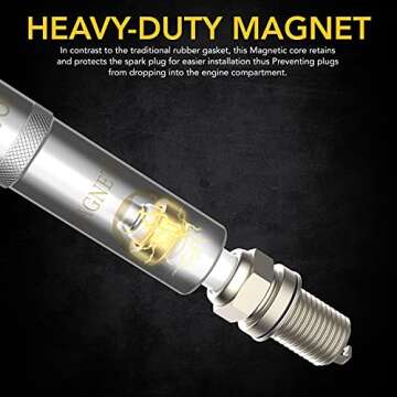 LEXIVON 9/16-Inch Spark Plug Swivel Socket - Magnetic Design