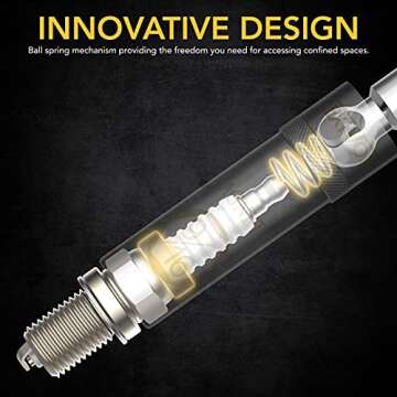 LEXIVON 9/16-Inch Spark Plug Swivel Socket - Magnetic Design