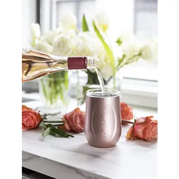 Vinglacé Wine Glass with Glass Insert and Sip Lid