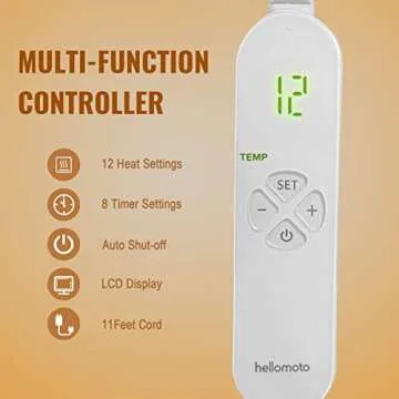 HELLOMOTO Heating Pad - 12 Heat Settings for Comfort