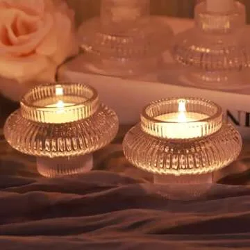 VOHO Vintage Candlestick Holders Set of 6, Dual Sided Candle Sticks Holder Decor for Taper Candles/T...