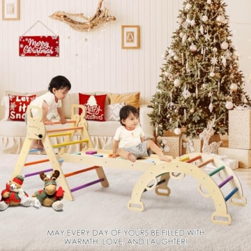 BlueWood 7-in-1 Pikler Triangle - Indoor Playset for Kids