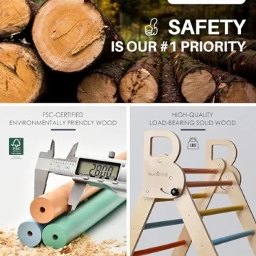 BlueWood 7-in-1 Pikler Triangle - Indoor Playset for Kids