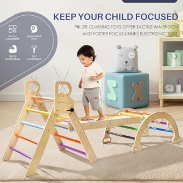 BlueWood 7-in-1 Pikler Triangle - Indoor Playset for Kids
