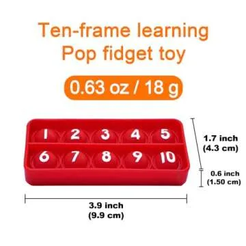 Proweber Ten Frame Pop Math Manipulatives - Set of 6 Silicone Fidget Toys for Kindergarten Classroom...