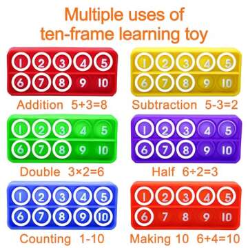 Proweber Ten Frame Pop Math Manipulatives for Kids 3-5