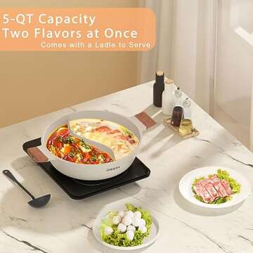 Dezin 5-QT Double-flavor Hot Pot for Family Meals