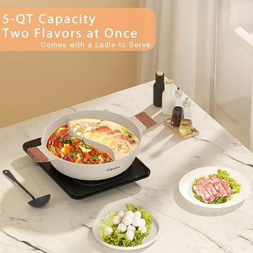 Dezin 5-QT Double-flavor Hot Pot for Family Meals