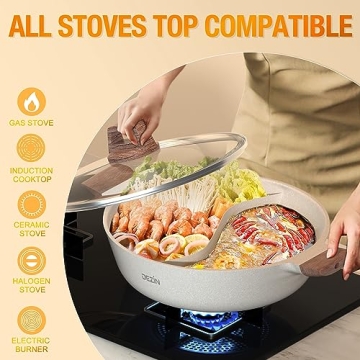 Dezin 5-QT Double-flavor Hot Pot for Family Meals