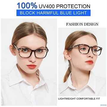 MARE AZZURO 3.50 Leopard Computer Reading Glasses Women Blue Light Blocking Readers 3.50, Trendy Leo...
