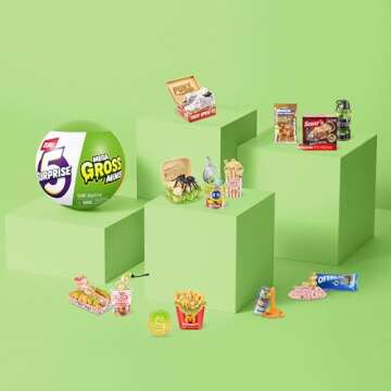 5 Surprise Mega Gross Minis by ZURU Boys Mystery Collectible Minis Brands Parody, Toys for Boys and Girls 3+, Halloween Toy