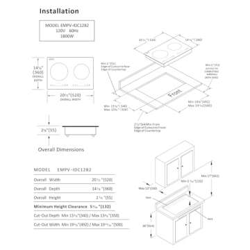 Empava 12 Inch Induction Cooktop with 2 Burners