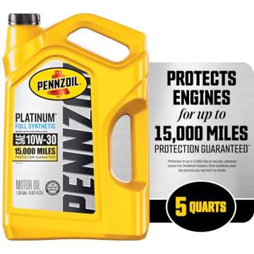 Pennzoil Platinum Full Synthetic 10W-30 Motor Oil, 5 Quart