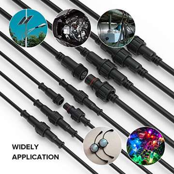 BTF-LIGHTING 5 Pin Electrical Connector 22AWG IP65 Male Female Connector 7.87in/20cm Extension Cable...