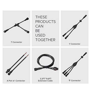 BTF-LIGHTING 5 Pin Waterproof Electrical Connector Set