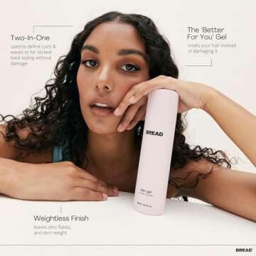 Bread Beauty Hair Gel: Long-Wear Curl Hydrating Gloss | Wavy, Coily, Textured & Curly Hair | For Curls and Slicked Back Styles | Silicone Free, Sulfate Free, Cruelty-Free | 6.2 ounce