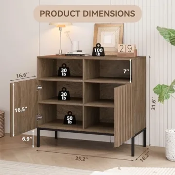 GAOMON Storage Cabinet - Modern Farmhouse Accent Console Table