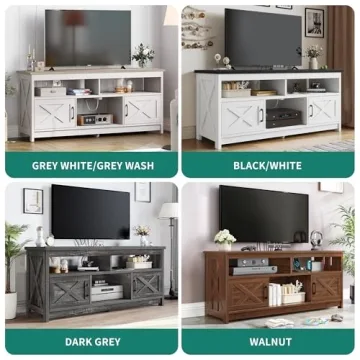 YITAHOME Farmhouse TV Stand with Storage for 60-65 Inch TVs