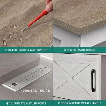 YITAHOME Farmhouse TV Stand with Storage for 60-65 Inch TVs