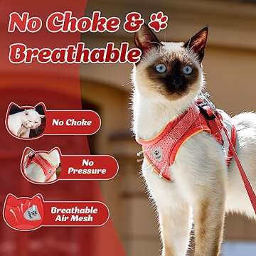 Supet Cat Harness & Leash Set - Soft Mesh for Walking