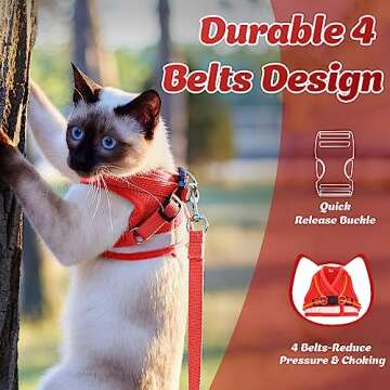 Supet Cat Harness & Leash Set - Soft Mesh for Walking
