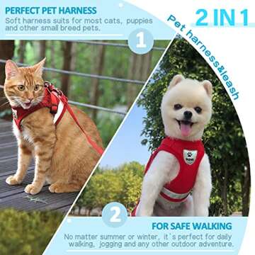 Supet Cat Harness & Leash Set - Soft Mesh for Walking