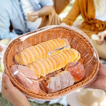 Hushee 2 Set Imitation Rattan Bread Basket with Lid