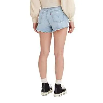 Levi's Women's 501 Original Shorts, Medium Indigo-Destructed, 26