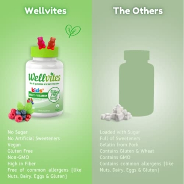 Wellvites Kids Multivitamin Gummies - Sugar Free, Vegan