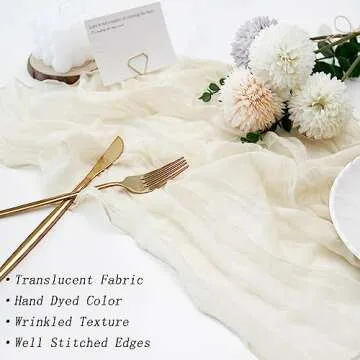 12 Pack Beige Cheesecloth Napkins 20×20 Inches Cheese Cloth Napkins Gauze Table Napkins with Wrinkle Multipurpose Bulk for Dinner Wedding Party Easter Home Decor