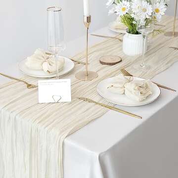 12 Pack Beige Cheesecloth Napkins 20×20 Inches Cheese Cloth Napkins Gauze Table Napkins with Wrinkle Multipurpose Bulk for Dinner Wedding Party Easter Home Decor