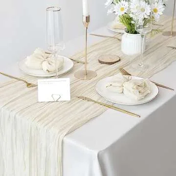 12 Pack Beige Cheesecloth Napkins 20×20 Inches Cheese Cloth Napkins Gauze Table Napkins with Wrinkle Multipurpose Bulk for Dinner Wedding Party Easter Home Decor