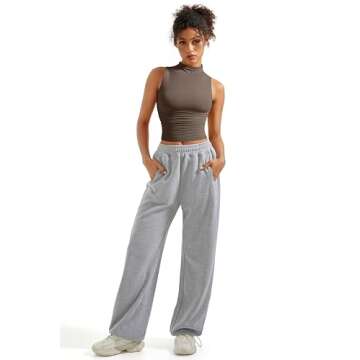 SUUKSESS Women Double Lined Going Out Trendy Crop Tops Ruched Mock Neck Casual Sleeveless Shirts (Brown,S)