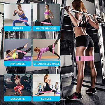 Recredo Booty Bands, 3 Resistance Bands for Legs and Butt, Non Slip Exercise Bands for Women Men, Elastic Strength Squat Band, Workout Beginner to Professional