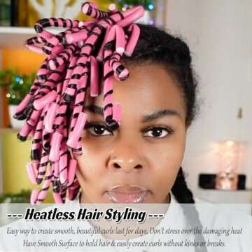 Royota 30PCS 9.45" Heatless Flexible Curling Rod, Skinny Small Flexi Rod Soft Twist Foam Hair Rollers for Tight Curl Women Girl Home Use Long and Short Hair (0.31 x 9.45 Inch, Random Color)