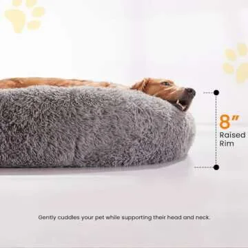 URGVANZ PET Dog Beds for Large Dogs, Calming Donut Dog Bed, Round Fluffy Dog Beds, Plush Pet Bed for...