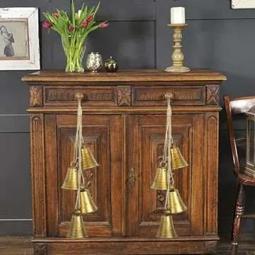 Styleonme Decorative Bells, Christmas Bells, Metal Indoor and Outdoor Blessing Bells, 4-Piece Set of Harmonious Bells, Vintage Handmade and Rustic Lucky Christmas Bells Hanging on a Rope