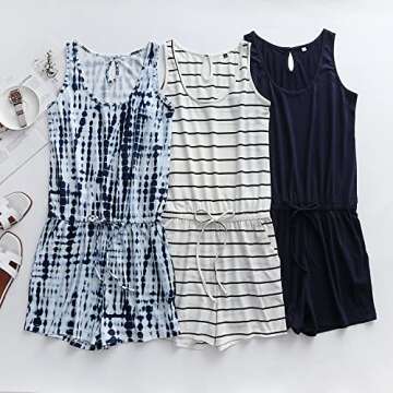 ANRABESS Womens Summer Scoop Neck Sleeveless Casual Jumpsuit Tank Top Short Rompers with Pockets