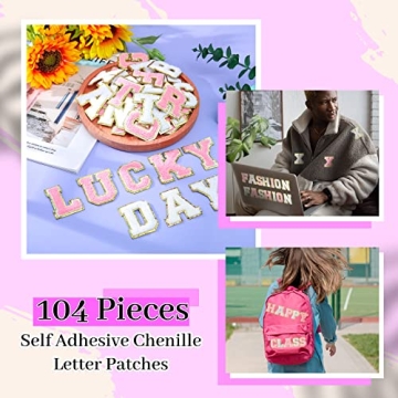 104 Self-Adhesive Chenille Patches for Creative Gifts