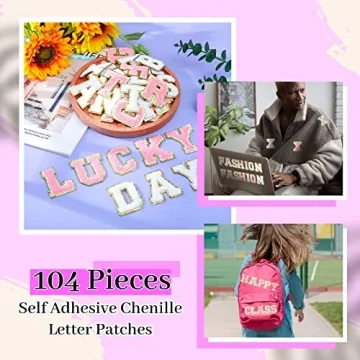 104 Self-Adhesive Chenille Patches for Creative Gifts