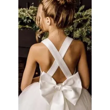 JISISANG Summer Beach Wedding Flower Girl Tulle Tutu Dress for Big Kids Sleeveless Junior Girl Bridesmaid Dresses Floor Length Birthday Party Pageant Beauty Dress Ball Gown Sage Green 10